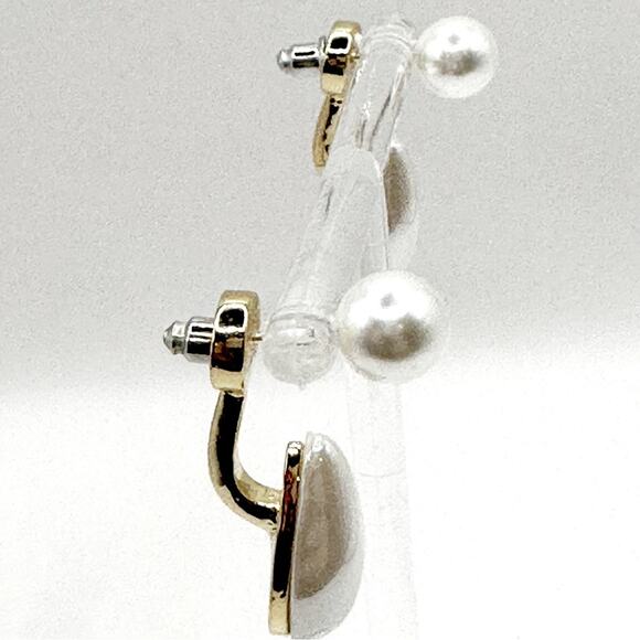 Shian Silver 925 Stud Post Pierced Earrings Pearl Drop Dangle NWT White Summer - Picture 4 of 10